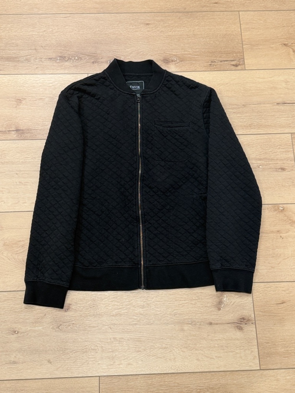 Tavik Quilted Black Zip-Up Lightweight Bomber